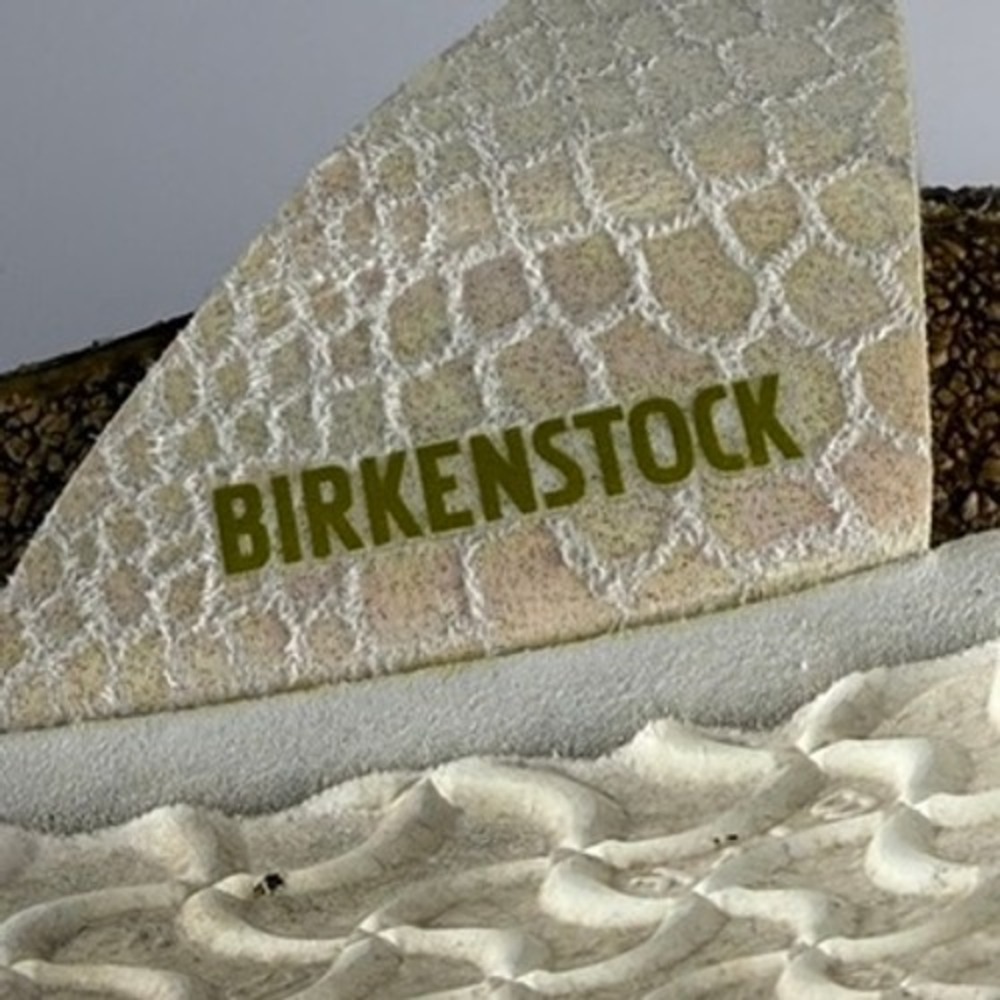 Birkenstock 36 Sydney Birko-Flor TwoStrap Sandals Snake Cream Leather Shine - Picture 10 of 12